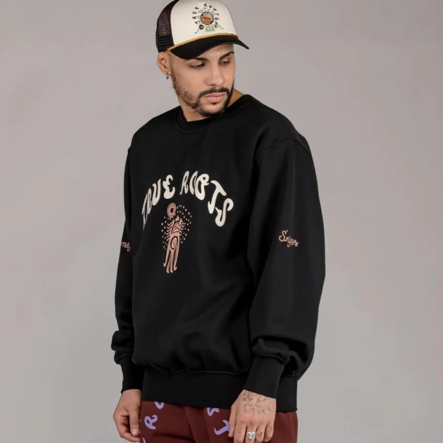 Grimey Sudadera "Snipes X True Roots" Crewneck - Black - Fall 22 Flash Sale
