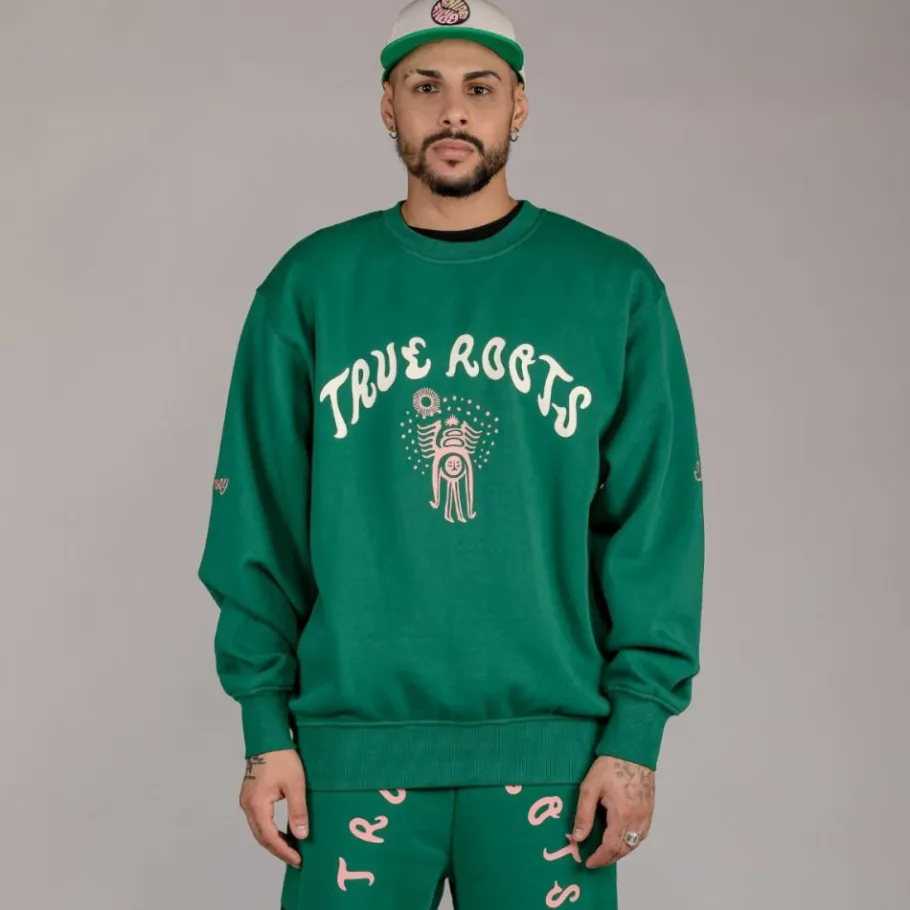 Grimey Sudadera "Snipes X True Roots" Crewneck - Green - Fall 22 Fashion