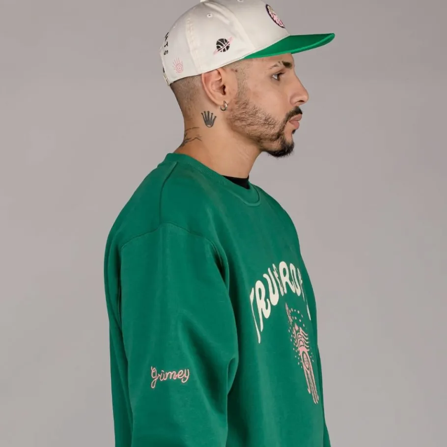 Grimey Sudadera "Snipes X True Roots" Crewneck - Green - Fall 22 Fashion