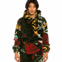 Grimey Sudadera Space Lady All Over Jacquard Sherpa - Orange - Winter 21 Fashion