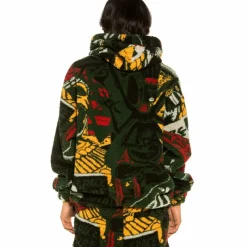 Grimey Sudadera Space Lady All Over Jacquard Sherpa - Orange - Winter 21 Fashion