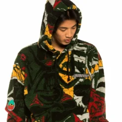 Grimey Sudadera Space Lady All Over Jacquard Sherpa - Orange - Winter 21 Fashion