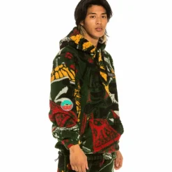 Grimey Sudadera Space Lady All Over Jacquard Sherpa - Orange - Winter 21 Fashion