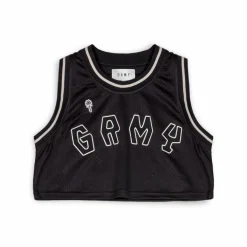 Grimey Top The Clout Mesh Crop - Black - Spring 23 Outlet